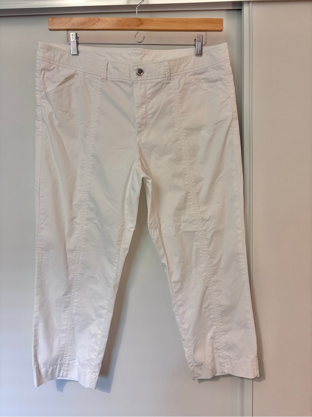 Bogner Ankle Pants Plus Size 14 Crisp White Logo Country Club Golf Travel Resort